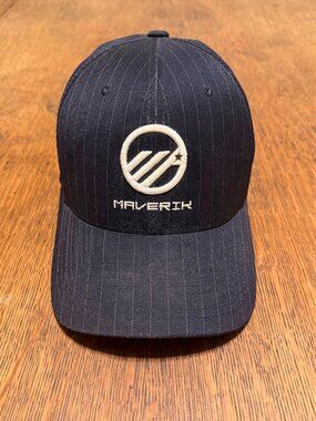 Maverik Lacrosse Men's Flexfit Hat - OS, Navy Blue Pinstripe